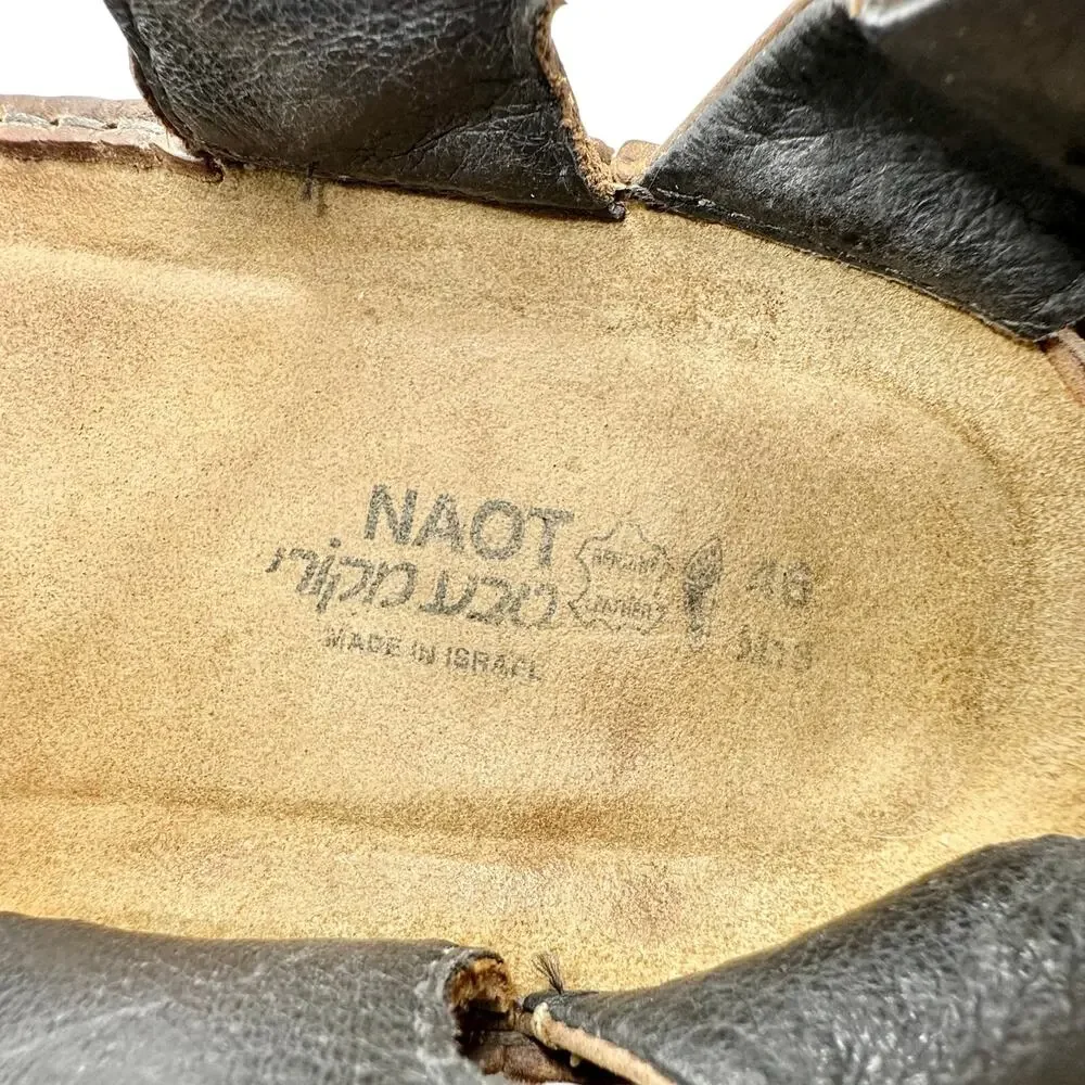 NAOT | Men | Julius Brown Leather Fisherman Buckle Strap Sandals | EU 46 US 13